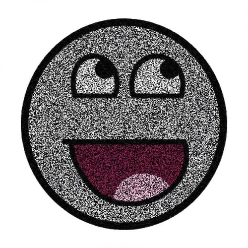 AI Design for make this face look static style DO NOT ALTER THE MOUTH SHAPE make the background pure white