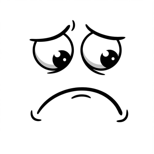 AI Design for make this face look regretful