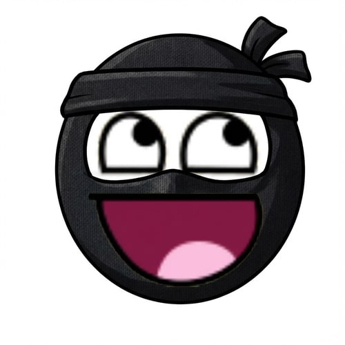 AI Design for make this face look like a ninja do not ALTER THE MOUTH SHAPE