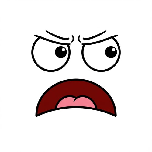 AI Design for make this face look slightly angry and change absolutely nothing else