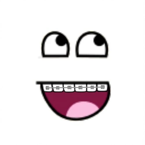 AI Design for make this face look like it has simple braces DO NOT ALTER THE MOUTH SHAPE make the background pure white and nothing else