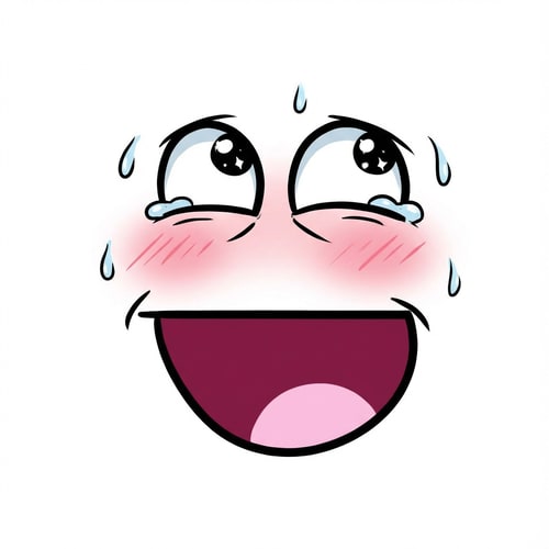 AI Design for make this face look like euphoric do not ALTER THE MOUTH SHAPE