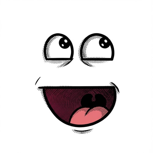 AI Design for make this face look comic book style DO NOT ALTER THE MOUTH SHAPE make the background pure white