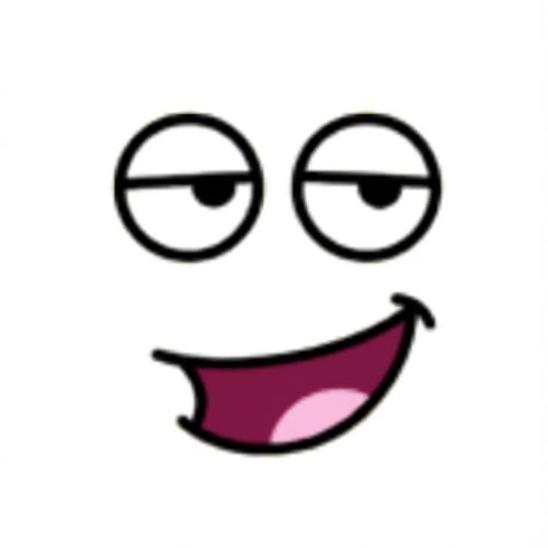 AI Design for make this face look laid back and change absolutely nothing else