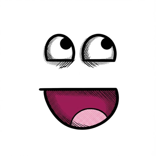 AI Design for make this face look comic book style DO NOT ALTER THE MOUTH SHAPE make the background pure white