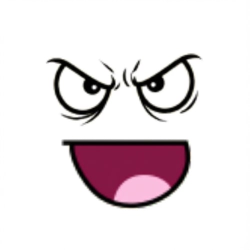 AI Design for make this face look like annoyed do not ALTER THE MOUTH SHAPE