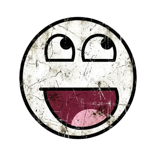 AI Design for make this face look grunge style DO NOT ALTER THE MOUTH SHAPE make the background pure white and nothing else