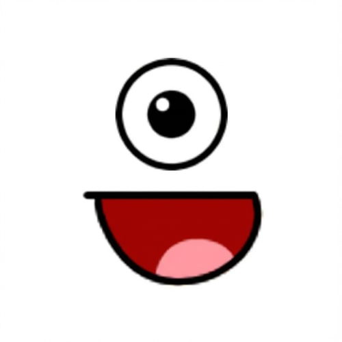 AI Design for make this face look like it has one eye centered like a cyclops DO NOT ALTER THE MOUTH SHAPE make the background pure white and nothing else