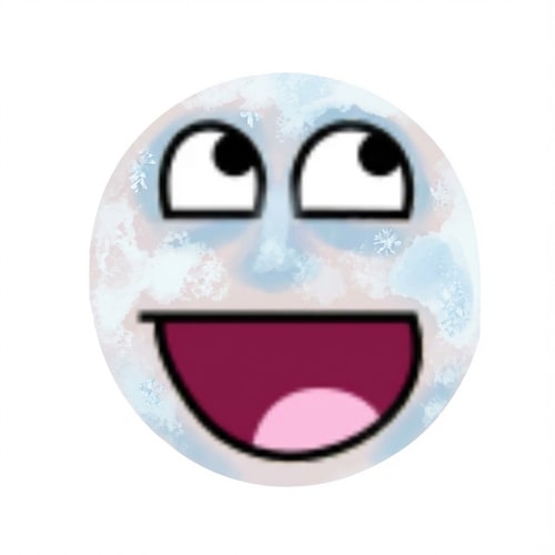 AI Design for make this face look like it has slight frostbite DO NOT ALTER THE MOUTH SHAPE make the background pure white and nothing else