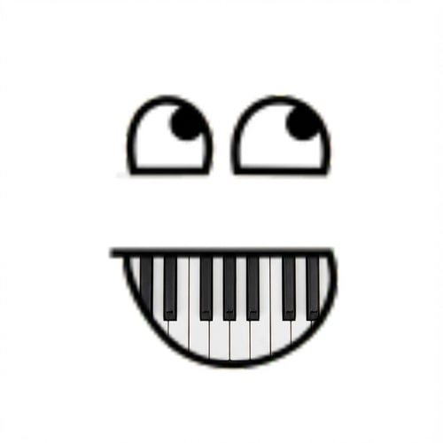 AI Design for turn the mouth into piano keys DO NOT ALTER THE MOUTHS PROPORTIONS DO NOT ALTER THE EYESAPPEARANCE