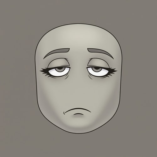 AI Design for Stylized Roblox avatar face texture designed for UGC,
soft simplified face with minimal structure,
no realistic anatomy, no sharp jawline,
smooth mannequin-like head shading,
muted gray-beige skin tone,
semi-anime eyes with soft expression,
half-lidded or relaxed eyelids,
thick upper lashes with soft dark-gray line weight,
reduced eye whites, flat pupils,
very subtle eye shading, no gloss or sparkle,
small simple mouth with minimal detail,
no defined lips, no teeth,
slight asymmetry allowed,
low-energy emotion (tired, smug, calm, neutral),
soft gradient shading on the face,
no harsh outlines, no pure black line art,
muted desaturated colors,
Roblox-native aesthetic,
neutral studio lighting,
simple flat or very soft gray background,
centered composition,
designed to look good on a Roblox head mesh,
AVOID:
photorealism, portrait illustration,
sharp jawlines, cheekbones,
detailed noses or nostrils,
high-saturation colors,
thick black ink lines,
icon-only floating facial features,
SVG or sticker style,
anime character illustration,
overly cute or doll-like faces