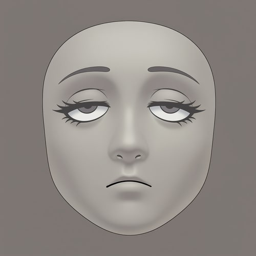 AI Design for Stylized Roblox avatar face texture designed for UGC,
soft simplified face with minimal structure,
no realistic anatomy, no sharp jawline,
smooth mannequin-like head shading,
muted gray-beige skin tone,
semi-anime eyes with soft expression,
half-lidded or relaxed eyelids,
thick upper lashes with soft dark-gray line weight,
reduced eye whites, flat pupils,
very subtle eye shading, no gloss or sparkle,
small simple mouth with minimal detail,
no defined lips, no teeth,
slight asymmetry allowed,
low-energy emotion (tired, smug, calm, neutral),
soft gradient shading on the face,
no harsh outlines, no pure black line art,
muted desaturated colors,
Roblox-native aesthetic,
neutral studio lighting,
simple flat or very soft gray background,
centered composition,
designed to look good on a Roblox head mesh,
AVOID:
photorealism, portrait illustration,
sharp jawlines, cheekbones,
detailed noses or nostrils,
high-saturation colors,
thick black ink lines,
icon-only floating facial features,
SVG or sticker style,
anime character illustration,
overly cute or doll-like faces