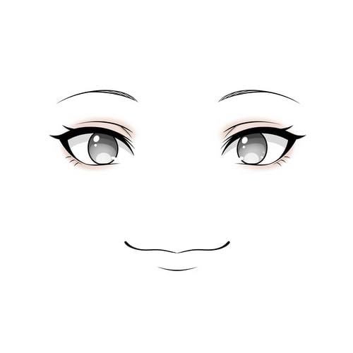 AI Design for Roblox avatar face DECAL texture,
ONLY facial features, NOT a face or head,
floating eyes and mouth on a flat texture,
no face outline, no jaw, no cheeks, no chin,
no nose, no nose bridge, no nostrils,
eyes and mouth drawn as simple standalone shapes,
minimalist anime-inspired style,
clean line art, very soft shading only on eyes,
designed to be pasted onto a Roblox head,
transparent or flat background,
centered composition
NEGATIVE PROMPT: human face, portrait, face shape, jawline, chin, cheeks,
nose, nose shading, nostrils,
head, skull, mask, mannequin,
skin gradients, facial anatomy,
illustration portrait style,
realistic proportions,
full face drawing