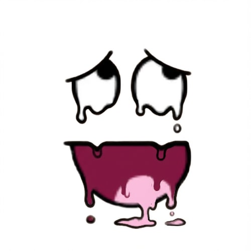 AI Design for make this face look like its melting, not too much though a slight melt