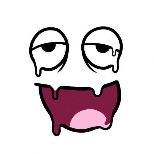 AI Design for make this face look like its melting, not too much though a slight melt