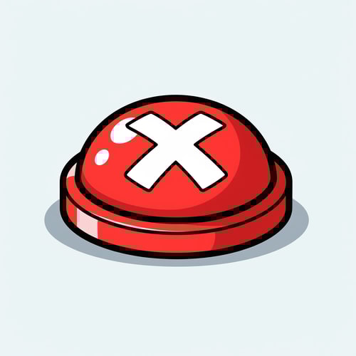 AI Design for create a X button cartoonish style no numbers