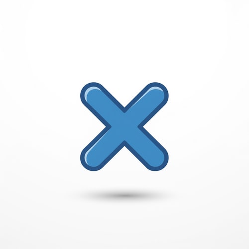 AI Design for create a X button cartoonish style no numbers make it slightly minamalistic with a pure white BG