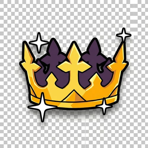 AI Design for make this crown super cartoonish with a bold outline