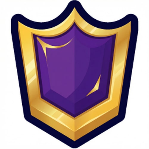 AI Design for make this shield look VIP but keep it cartoonish and vectorized dont make it realistic and keep the current outline and shape dont add excessive sparkling or too many colors