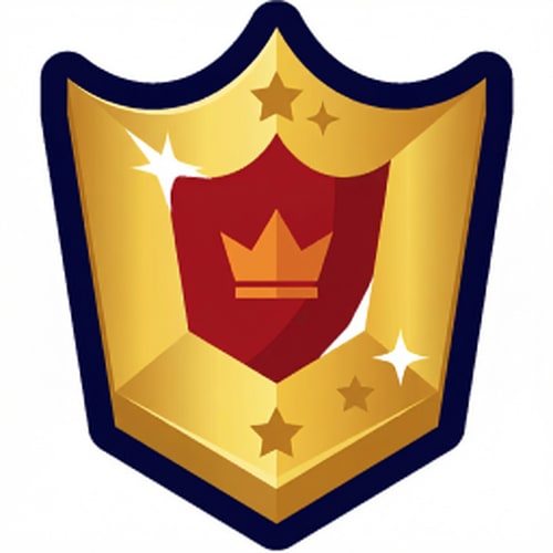 AI Design for make this shield look VIP but keep it cartoonish and vectorized dont make it realistic and keep the current outline and shape dont add excessive sparkling or too many colors