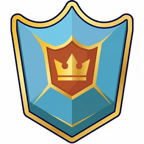 AI Design for make this shield look VIP but keep it cartoonish and vectorized dont make it realistic and keep the current outline and shape dont add excessive sparkling or too many colors