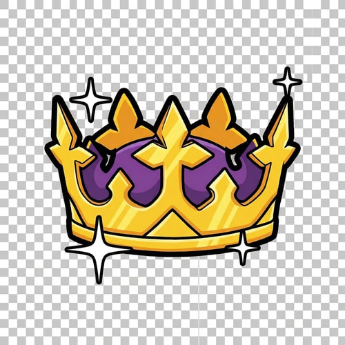 AI Design for make this crown cartoonish with a bold outline