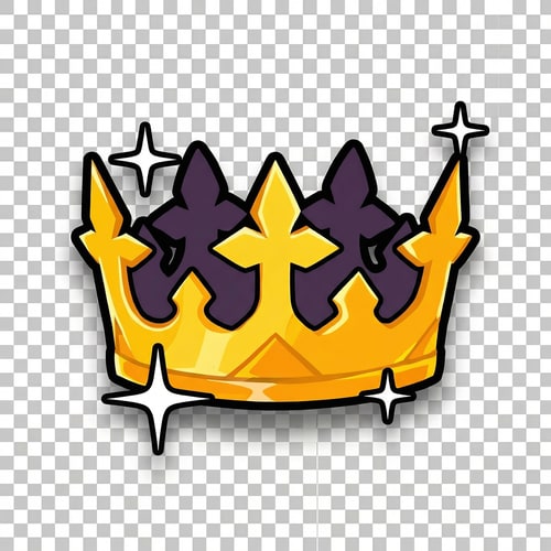 AI Design for make this crown super cartoonish with a bold black outline