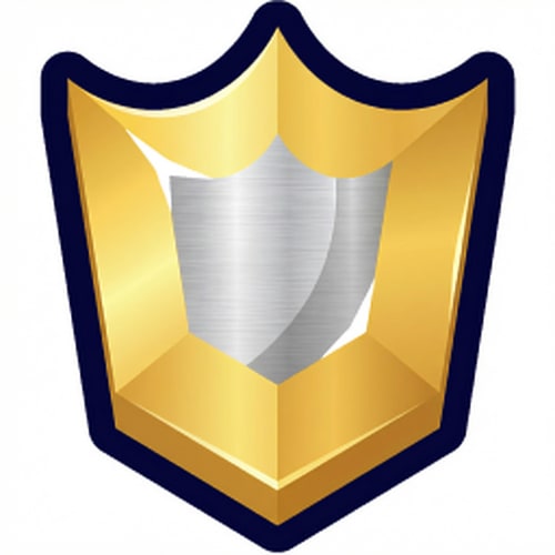 AI Design for make this shield look VIP but keep it cartoonish and vectorized dont make it realistic and keep the current outline and shape dont add excessive sparkling or too many colors