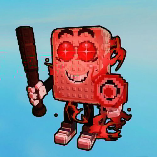 AI Design for replace this green and black character with this red character, KEEP THE SAME ART STYLE, MAKE IT FACE THE SAME DIRECTION, AND ADD A BLACK OUTLINE TO THE red CHARACTER DO NOT CHANGE ANYTHING ELSE ENSURE THAT THE GREEN AND BLACK CHARACTER IS COMPLETELY REMOVED AND IS REPLACED PROPERLY, AND ADD THE BLACK OUTLINE TO THE OUTSIDE OF THE MODEL. NOT THE INSIDE LINES.