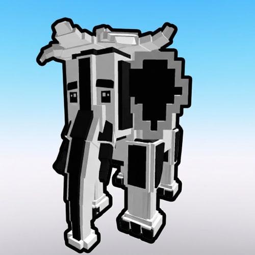 AI Design for replace this red elephant with this black and white elephant in the same exact art style do not change anything else