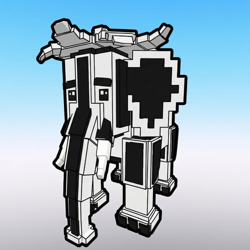 AI Design for replace this red elephant with this black and white elephant in the same exact art style do not change anything else