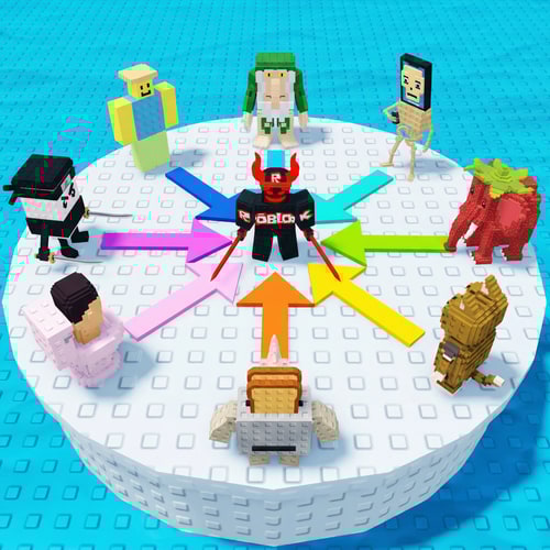 AI Design for replace these penguins with these characters, ensure the characters are sized down and positioned 1:1 with how the penguins are currently facing, ensure there are no duplicate characters used or warped appearances, shrink them down to make them fit as how the penguins currently fit