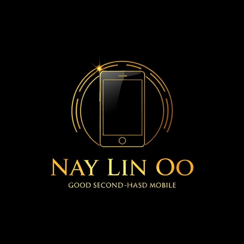 AI Design for “Create a premium black and gold logo for ‘Nay Lin Oo – Good Second Hand Mobile Sale & Service’. Use a luxury-style smartphone emblem with shiny gold highlights. Elegant, clean, high-end.”