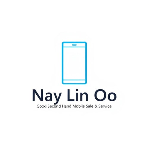 AI Design for “Create a clean, minimal logo for ‘Nay Lin Oo – Good Second Hand Mobile Sale & Service’. Use a simple smartphone outline, smooth lines, and modern typography. White background, flat design, professional and trustworthy look.”