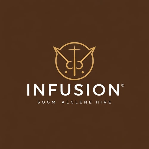 AI Design for create a logo for a firm called infusion, for the logo use alchemy elements or tools