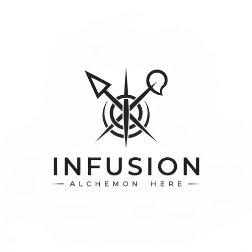 AI Design for create a logo for a firm called infusion, for the logo use alchemy tools