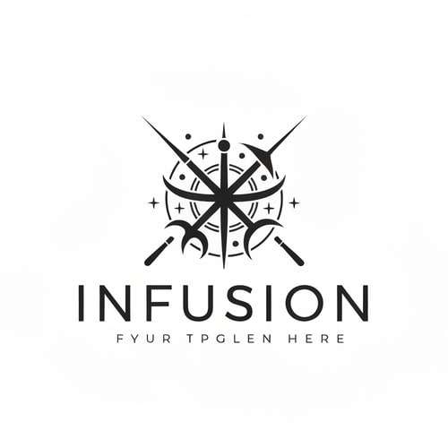 AI Design for create a logo for a firm called infusion, for the logo use alchemy elements or tools