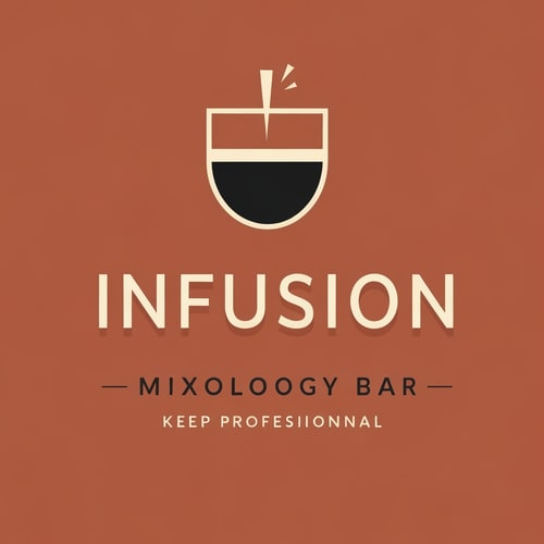 AI Design for create an original logo for a mixology bar called infusion , keep it professionnal