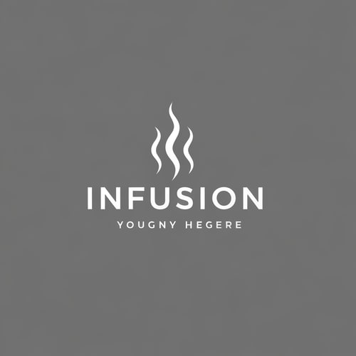 AI Design for create a logo for a firm called infusion.the logo is steam with the name of the firm in the middle