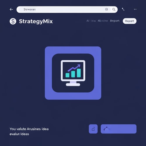 AI Design for strategymix icon for the website. StrategyMix is an AI-powered idea evaluation tool that helps you evaluate your business ideas and make informed decisions. It uses advanced AI algorithms to analyze your business ideas and provide you with a detailed report on the potential of your business.