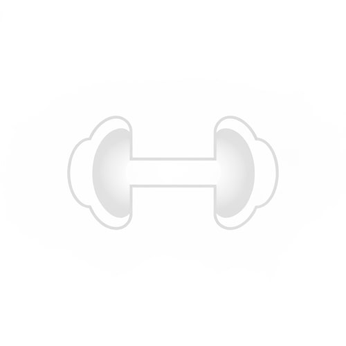 AI Design for Minimalistic gym logo featuring a white dumbbell icon with smooth, rounded edges. The design should be clean, modern, and vector-style — no background, no shadows, no gradients. Centered, simple, and suitable for use as an app icon or branding symbol. Use a flat white color on a transparent background