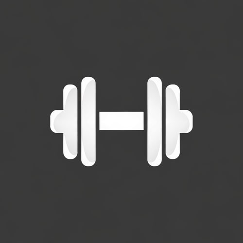 AI Design for Minimalistic gym logo featuring a white dumbbell icon with smooth, rounded edges. The design should be clean, modern, and vector-style — no background, no shadows, no gradients. Centered, simple, and suitable for use as an app icon or branding symbol. Use a flat white color on a transparent background