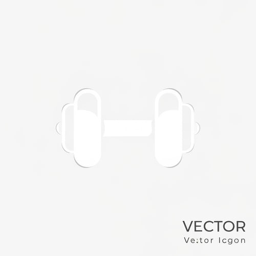 AI Design for Minimalistic gym logo featuring a white dumbbell icon with smooth, rounded edges. The design should be clean, modern, and vector-style — no background, no shadows, no gradients. Centered, simple, and suitable for use as an app icon or branding symbol. Use a flat white color on a transparent background