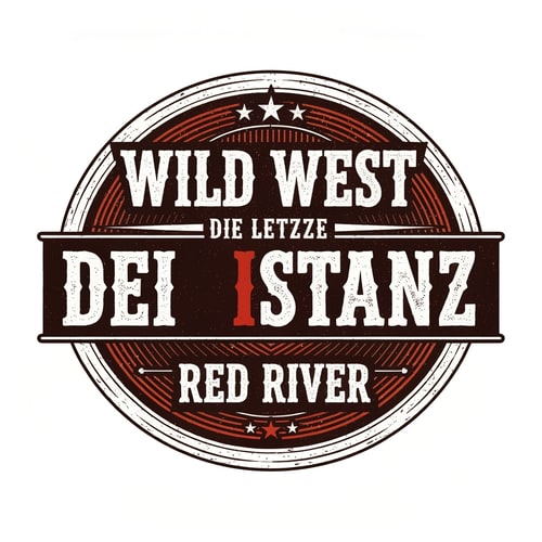 AI Design for Ich brauche ein Wild West logo mit den Namne Die Letzte Instanz und den Namen RED RIVER