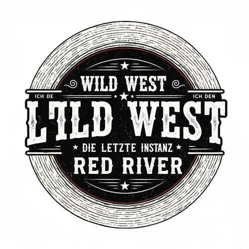 AI Design for Ich brauche ein Wild West logo mit den Namne Die Letzte Instanz und den Namen RED RIVER