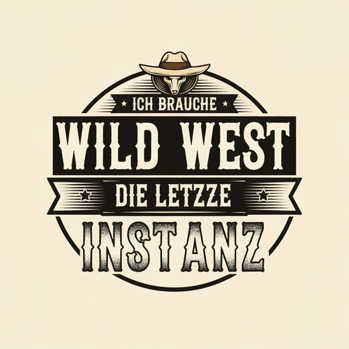 AI Design for Ich brauche ein Wild West oder Western Logo mit dem Namen : Die Letzte Instanz