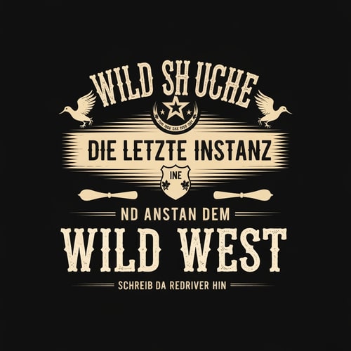 AI Design for Ich brauche ein Wild West oder Western Logo mit dem Namen : Die Letzte Instanz und anstannt Wild West Schreib da REDRIVER hin