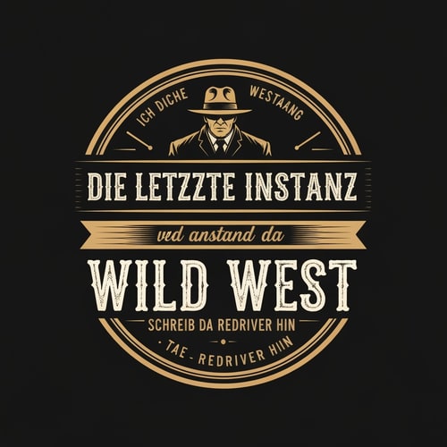 AI Design for Ich brauche ein Wild West oder Western Logo mit dem Namen : Die Letzte Instanz und anstannt Wild West Schreib da REDRIVER hin