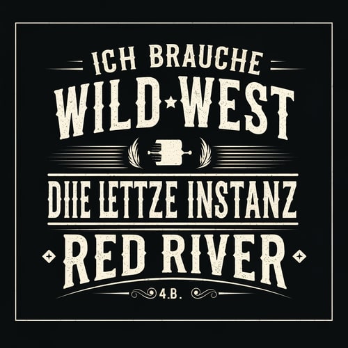 AI Design for Ich brauche ein Wild West logo mit den Namne Die Letzte Instanz und den Namen RED RIVER