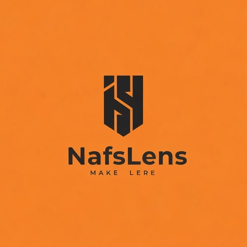 AI Design for Make Logo with a brand "NafsLens"